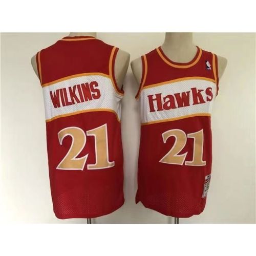 Atlanta Hawks dominique wilkins basketball jersey red