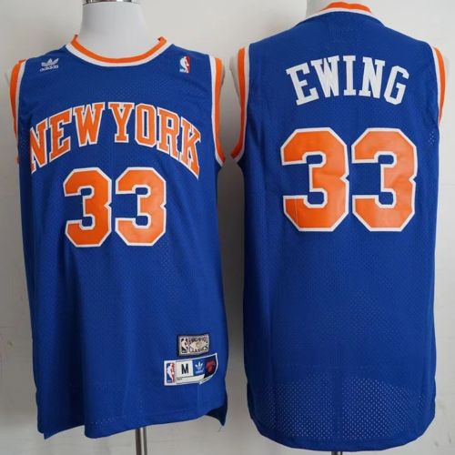 New York Knicks Patrick Ewing basketball jersey blue