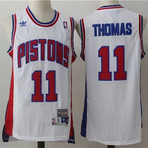 Detroit Pistons ISIAH THOMAS basketball jersey white