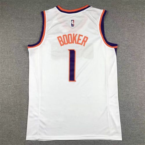devin booker #1 Phoenix Suns basketball jersey white