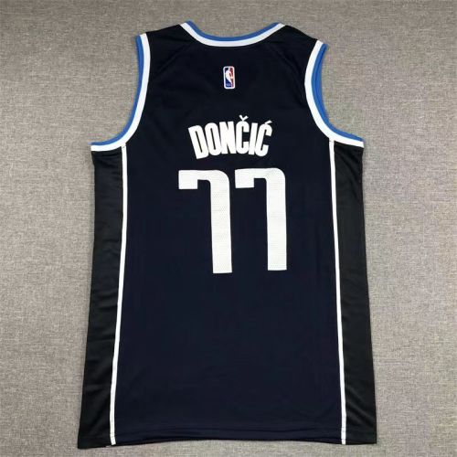 Dallas Mavericks Luca Doncic basketball jersey navy blue