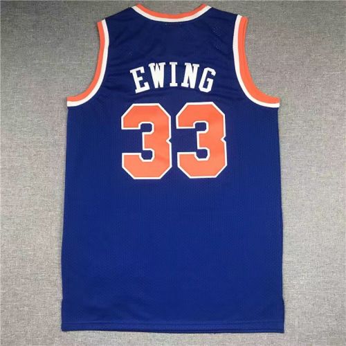 New York Knicks Patrick Ewing basketball jersey blue