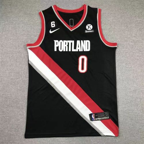 Vintage Portland Trail Blazers #0 damian lillard basketball jersey black