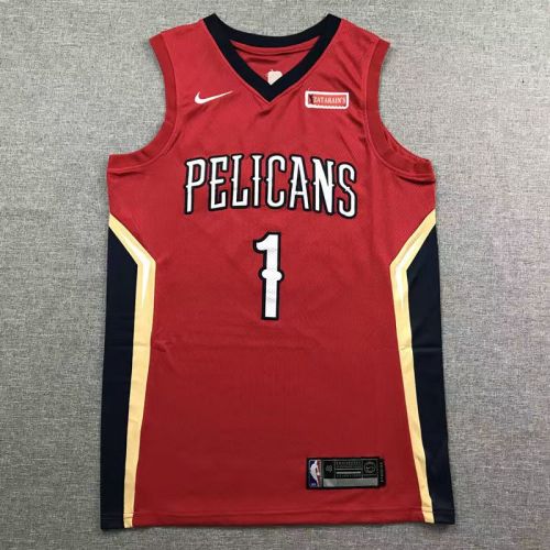 Vintage Zion Williamson New Orleans Pelicans basketball jersey red