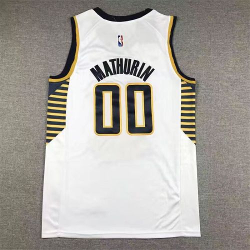 Vintage INDIANA PACERS #00 Bennedict Mathurin basketball jersey white