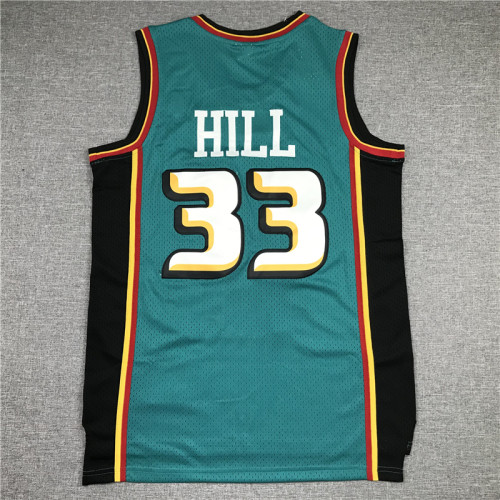 Detroit Pistons Grant Hill basketball jersey green