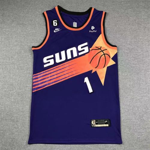 devin booker #1 Phoenix Suns basketball jersey purple