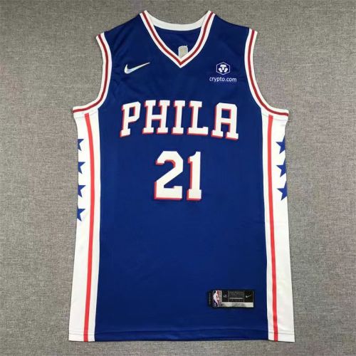 Vintage Philadelphia 76ers Sixers  Joel Embiid basketball jersey blue