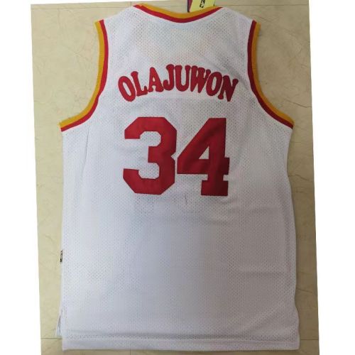 Vintage Houston Rockets #34 Hakeem Olajuwon basketball jersey white