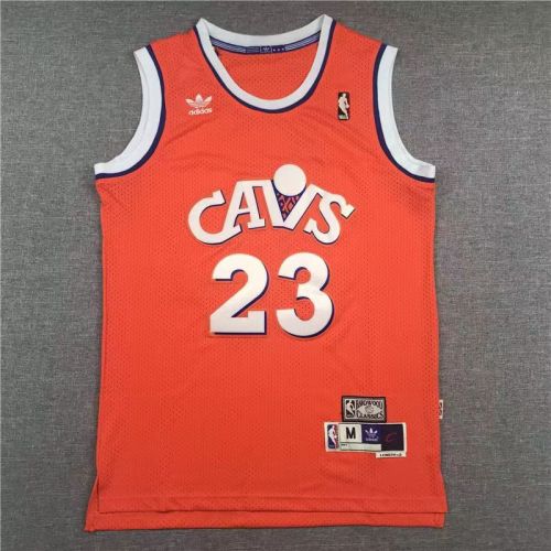 LeBron James #23 Cleveland Cavs basketball jersey orange