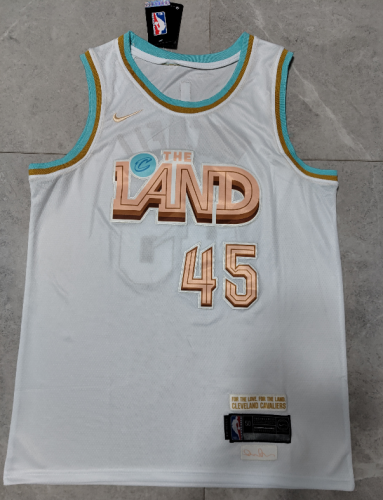 donovan mitchell #45 Cleveland Cavs basketball jersey white