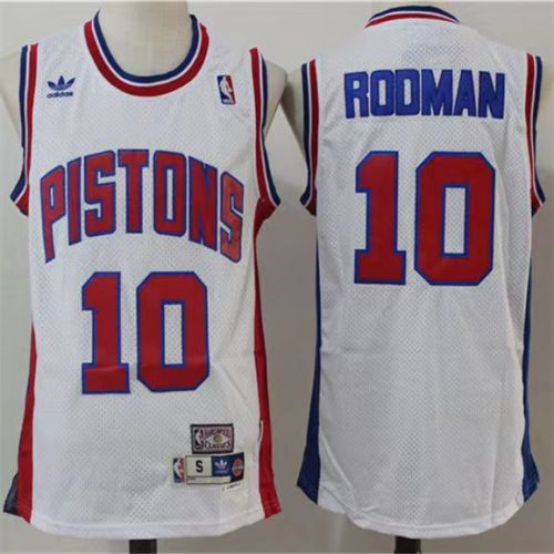 Detroit Pistons Dennis Rodman basketball jersey white