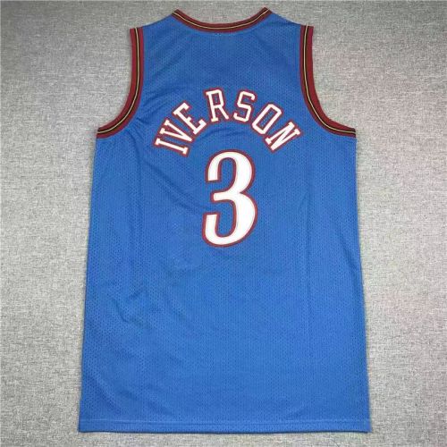 Vintage Philadelphia 76ers Sixers Allen Iverson basketball jersey blue
