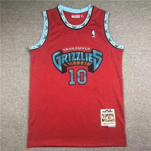 Vancouver Grizzlies Mike Bibby basketball jersey red