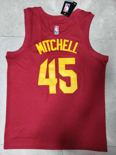 donovan mitchell #45 Cleveland Cavs basketball jersey red
