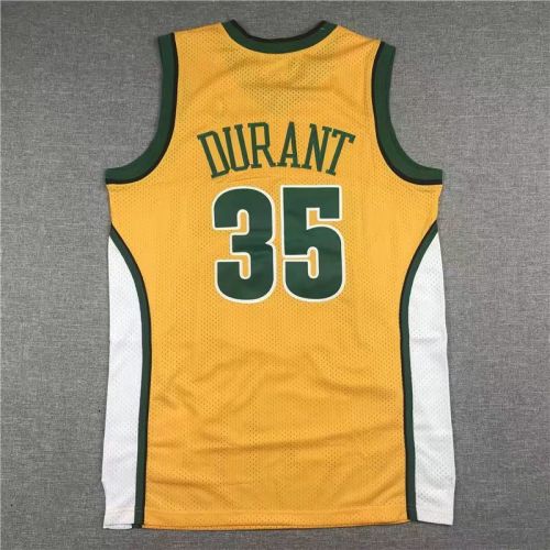 Seattle Supersonics Kevin Durant basketball jersey yellow