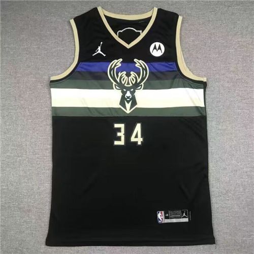 Milwaukee Bucks Giannis Antetokounmpo basketball jersey black