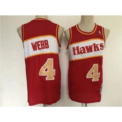 Atlanta Hawks Spud Webb basketball jersey red
