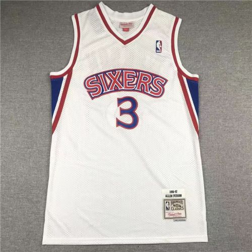 Vintage Philadelphia 76ers Sixers Allen Iverson basketball jersey white