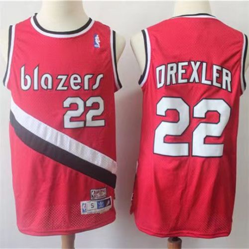Vintage Portland Trail Blazers #22 Clyde Drexler basketball jersey red