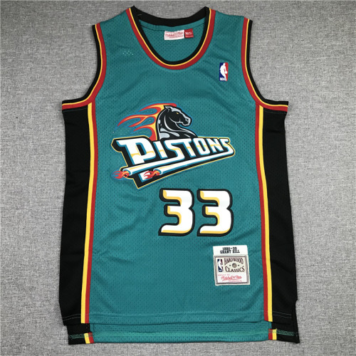 Detroit Pistons Grant Hill basketball jersey green