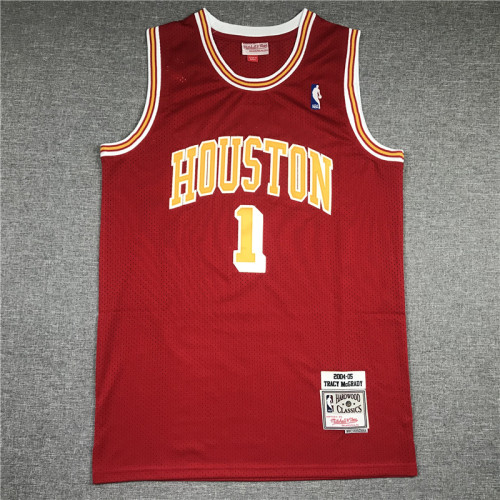 Vintage Houston Rockets #1 tracy mcgrady basketball jersey red