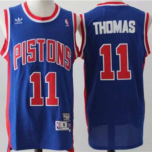 Detroit Pistons ISIAH THOMAS basketball jersey blue