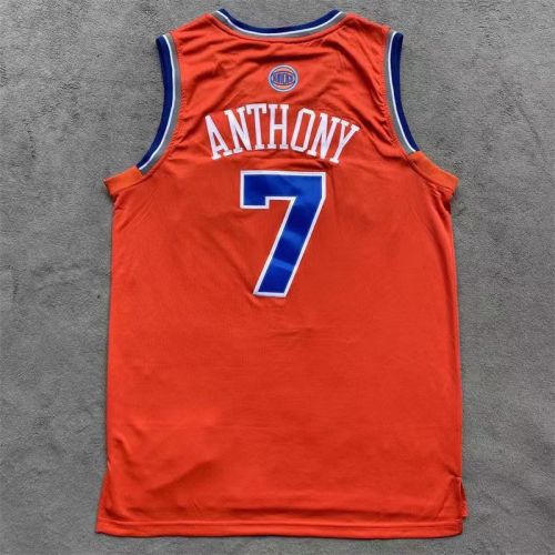 New York Knicks  Carmelo Anthony basketball jersey orange
