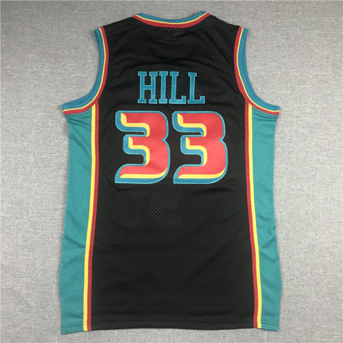 Detroit Pistons Grant Hill basketball jersey black