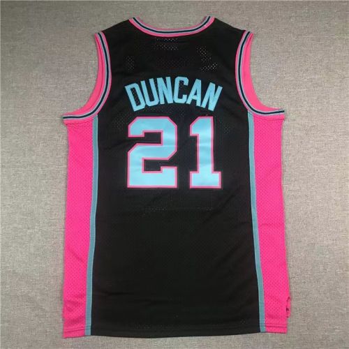 San Antonio Spurs  Tim Duncan basketball jersey black