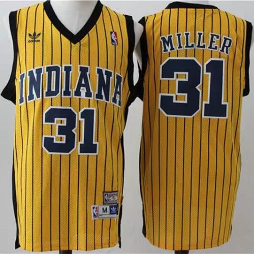Vintage INDIANA PACERS #31 REGGIE MILLER basketball jersey yellow