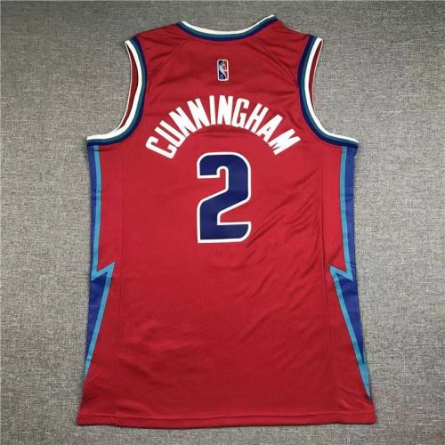 Detroit Pistons Cade Cunningham basketball jersey Red