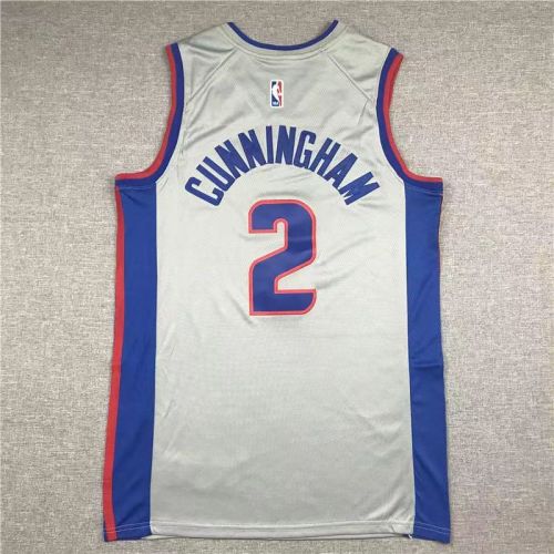 Detroit Pistons Cade Cunningham basketball jersey Gray