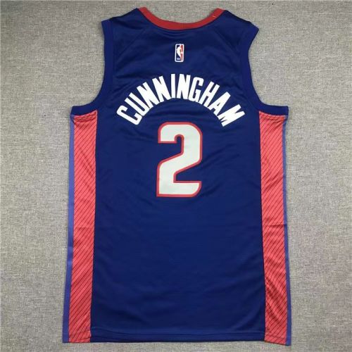 Detroit Pistons Cade Cunningham basketball jersey Blue