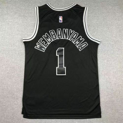 black San Antonio Spurs  Victor Wembanyama basketball jersey