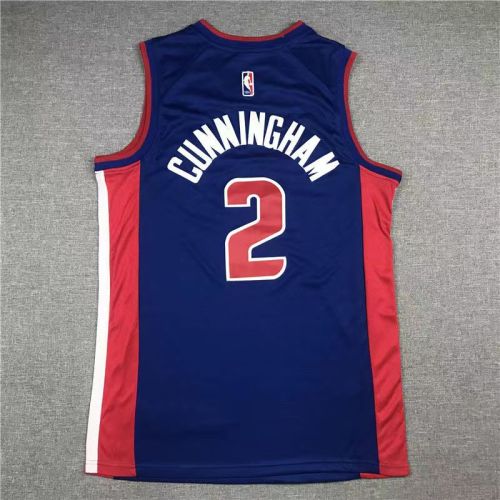 Detroit Pistons Cade Cunningham basketball jersey Blue