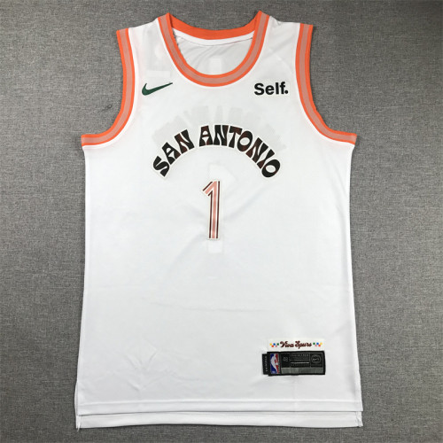 2024 city edition white San Antonio Spurs  Victor Wembanyama basketball jersey
