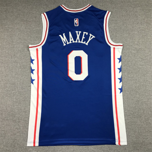 Philadelphia 76ers Sixers Tyrese Maxey basketball jersey Blue