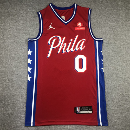 Philadelphia 76ers Sixers Tyrese Maxey basketball jersey Red