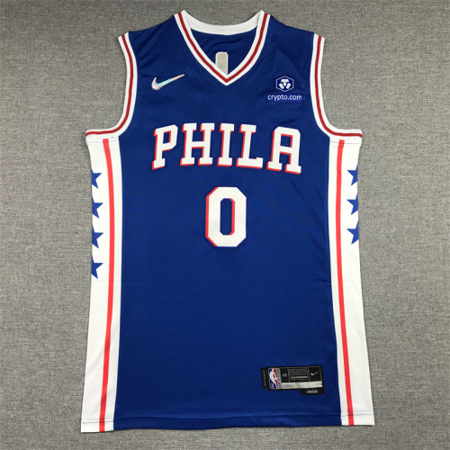 Philadelphia 76ers Sixers Tyrese Maxey basketball jersey Blue