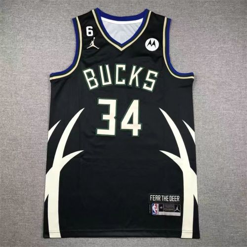 Milwaukee Bucks Giannis Antetokounmpo basketball jersey Black