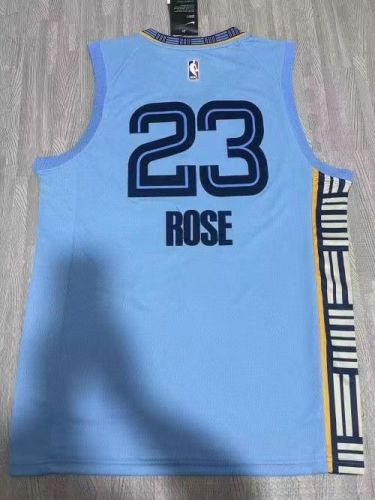 Memphis Grizzlies derrick rose basketball jersey blue