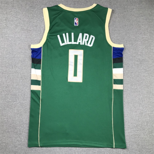 Milwaukee Bucks Damian Lillard basketball jersey Green