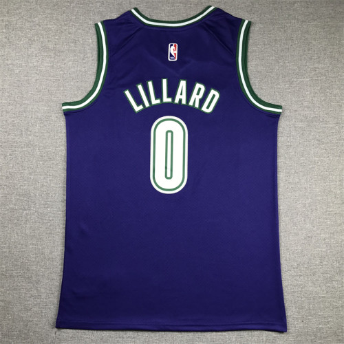 Milwaukee Bucks Damian Lillard basketball jersey Purple