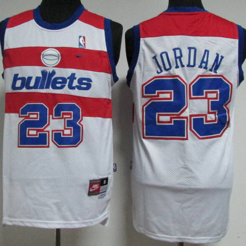 Michael Jordan #23 Washington Bullets basketball jersey white