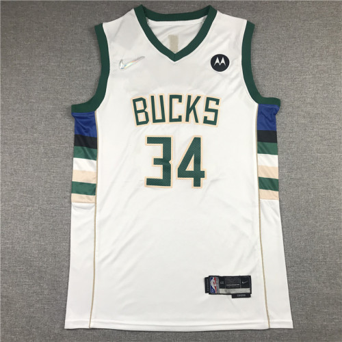 Milwaukee Bucks Giannis Antetokounmpo basketball jersey white