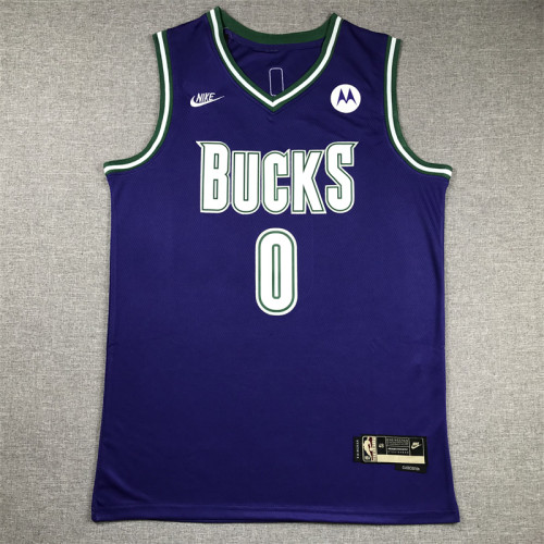 Milwaukee Bucks Damian Lillard basketball jersey Purple