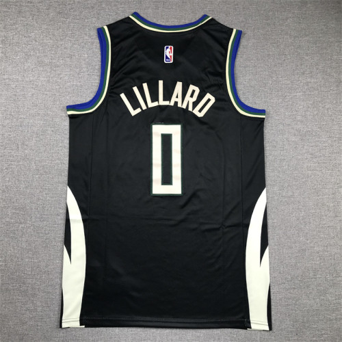 Milwaukee Bucks Damian Lillard basketball jersey Black