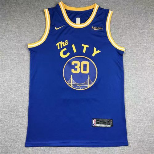 Golden State Warriors Stephen Curry basketball jersey blue