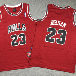 Youth Size #23 Michael Jordan Chicago Bulls Jersey Name Number All Stitched Red
